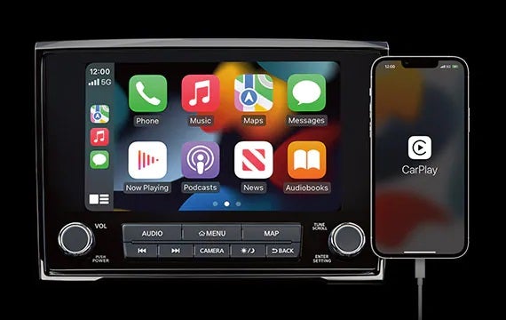 Stay connected with a standard 8" touch-screen display 2023 Nissan Titan | Horace Nissan in Farmington NM